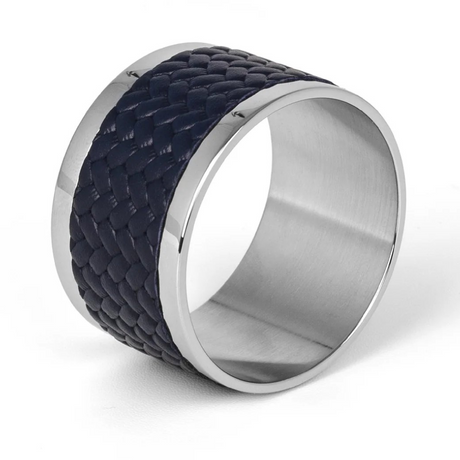   Leather Insert Metal Napkin Ring | Oroa.com