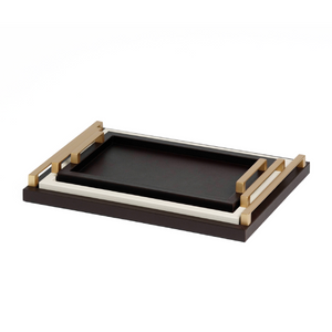   Leather Tray with Metal Handle | Oroa.com