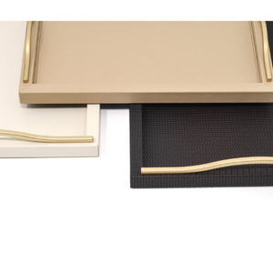   Wavy Handles Leather Tray | Oroa.com