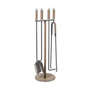   Leather Covered Fireplace Set | Oroa.com