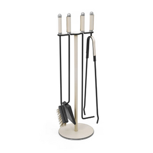   Leather Covered Fireplace Set | Oroa.com