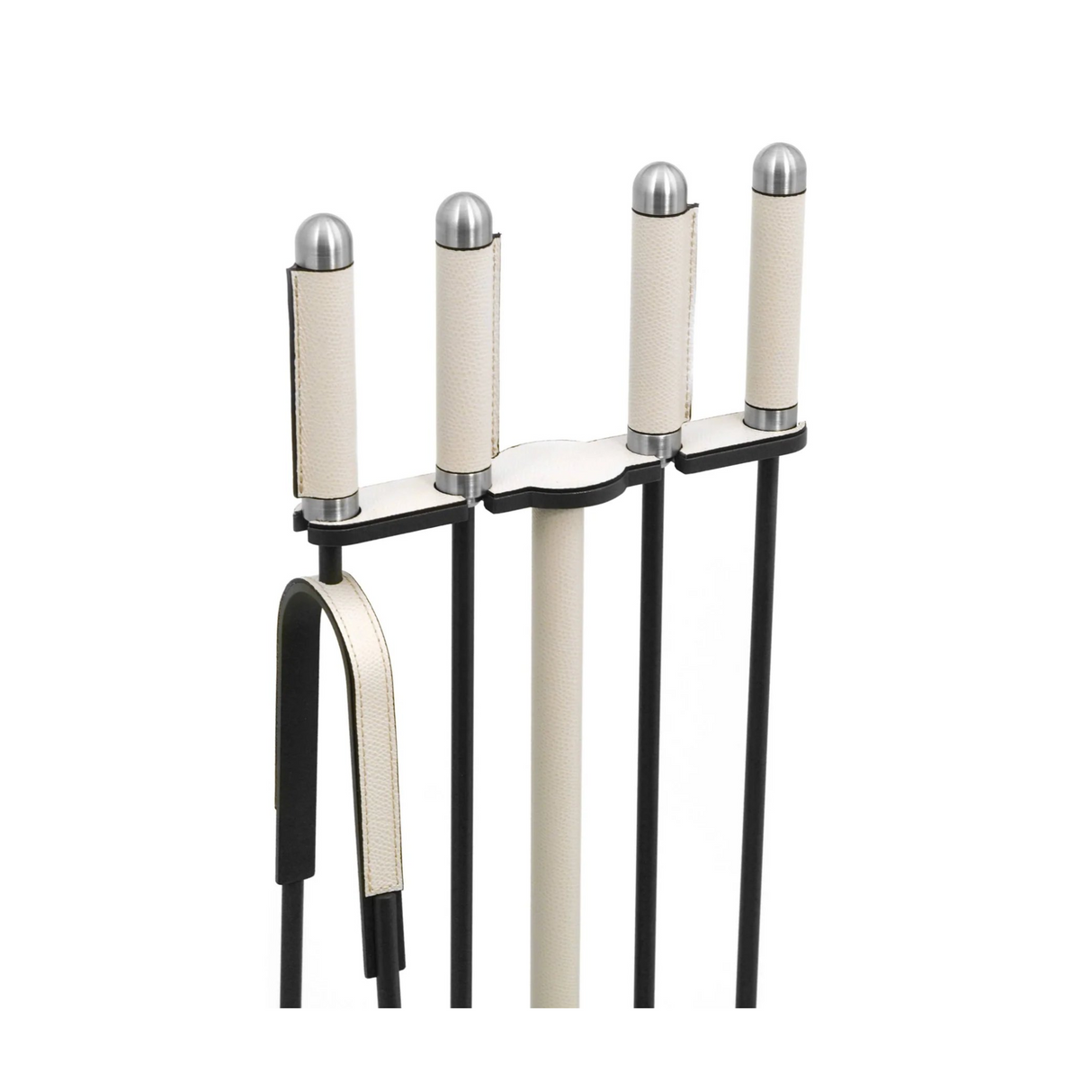   Leather Covered Fireplace Set | Oroa.com