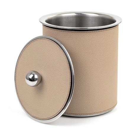   Cylindrical Leather Covered Ice Bucket | Oroa.com