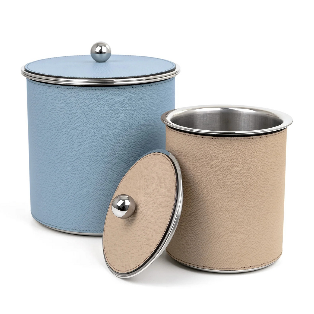   Cylindrical Leather Covered Ice Bucket | Oroa.com
