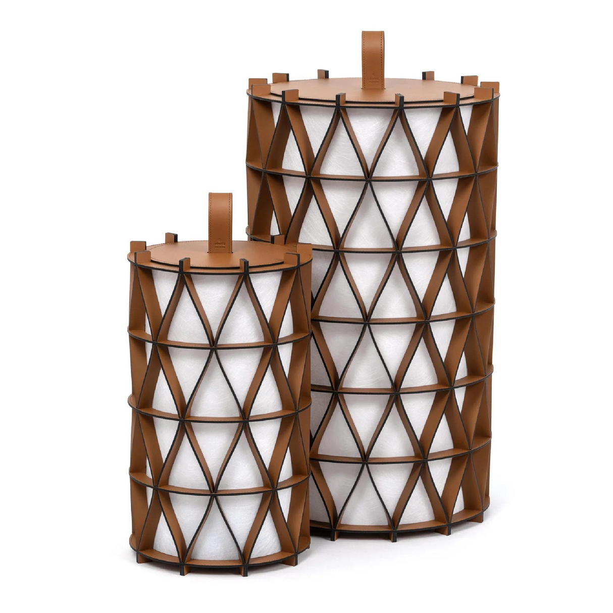   Cylindrical Leather Outdoor Lantern | Oroa.com
