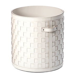   Wheeled Woven Leather Basket | Oroa.com