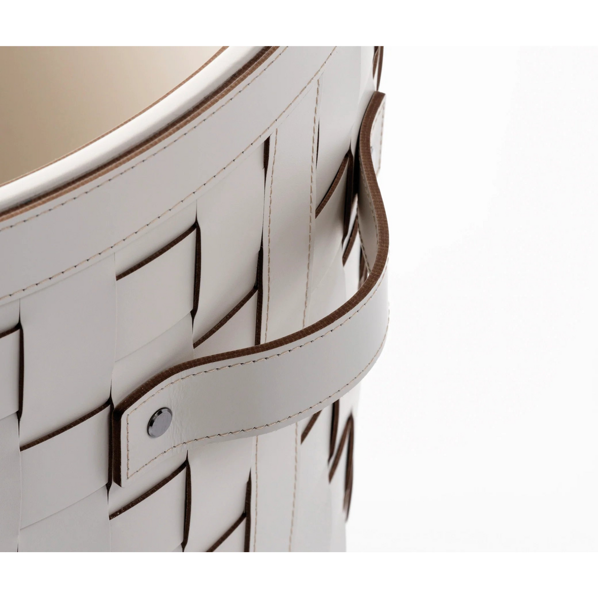   Wheeled Woven Leather Basket | Oroa.com