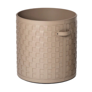   Wheeled Woven Leather Basket | Oroa.com