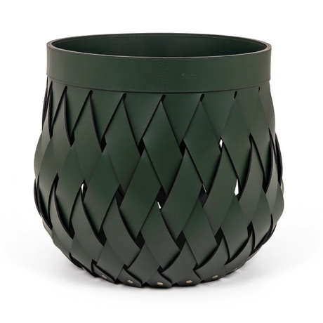   Handwoven Leather Basket | Oroa.com