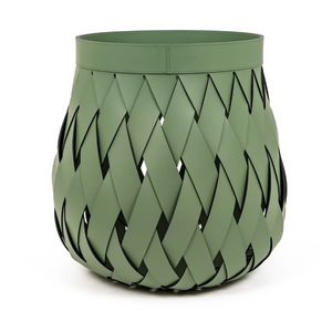   Handwoven Leather Basket | Oroa.com
