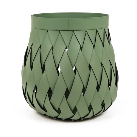  Handwoven Leather Basket | Oroa.com