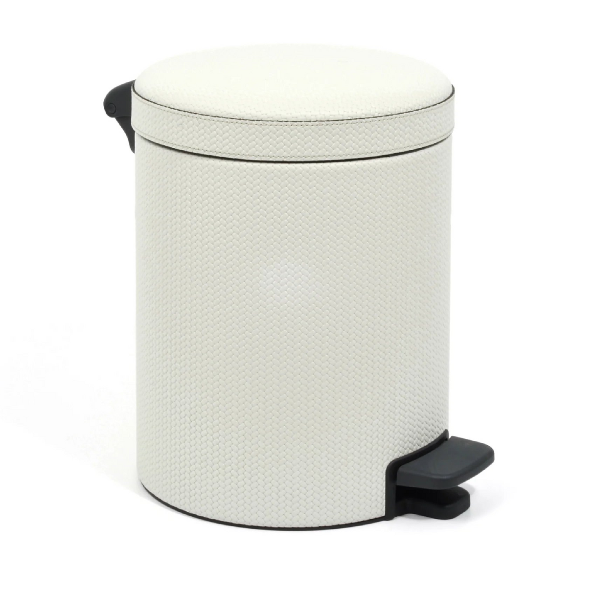   Leather Round Pedal Bin | Oroa.com