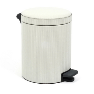   Leather Round Pedal Bin | Oroa.com