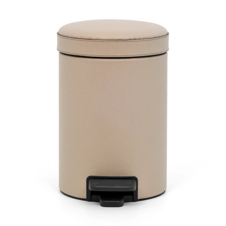   Leather Round Pedal Bin | Oroa.com