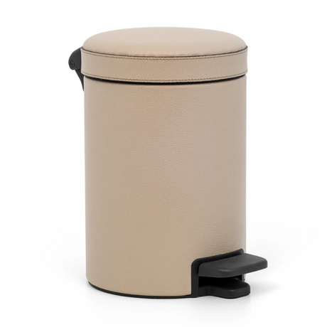   Leather Round Pedal Bin | Oroa.com