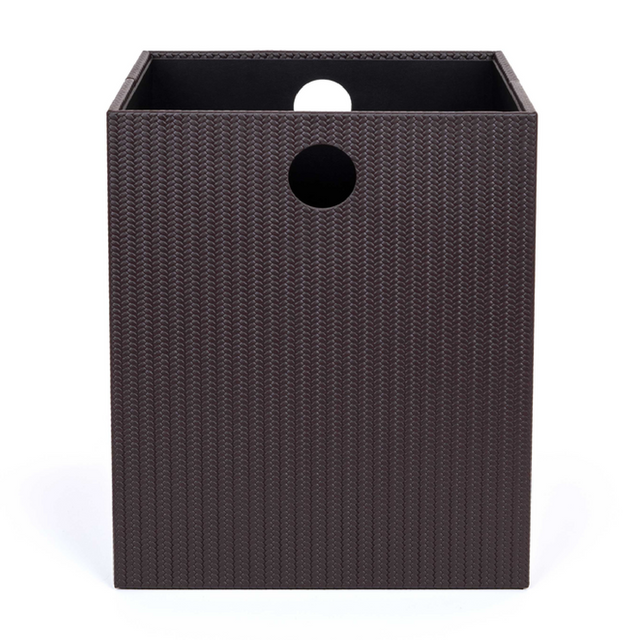 Genuine Leather Square Paper Bin L | Pinetti | OROA.com