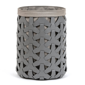   Woven Leather Round Basket | Oroa.com