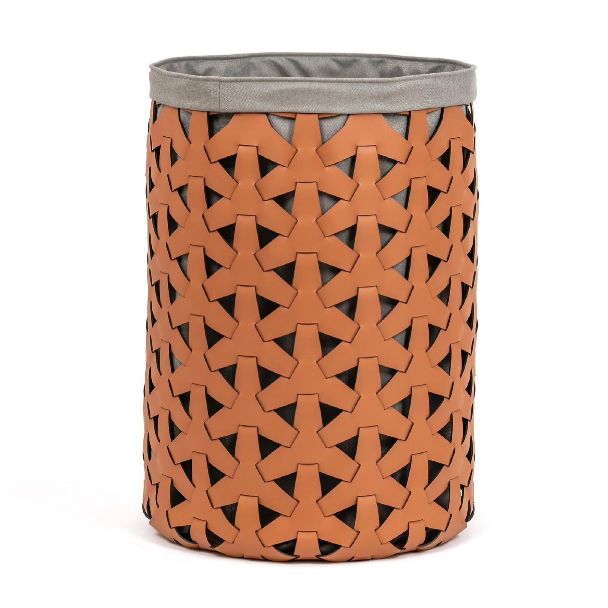   Woven Leather Maxi Round Basket | Oroa.com