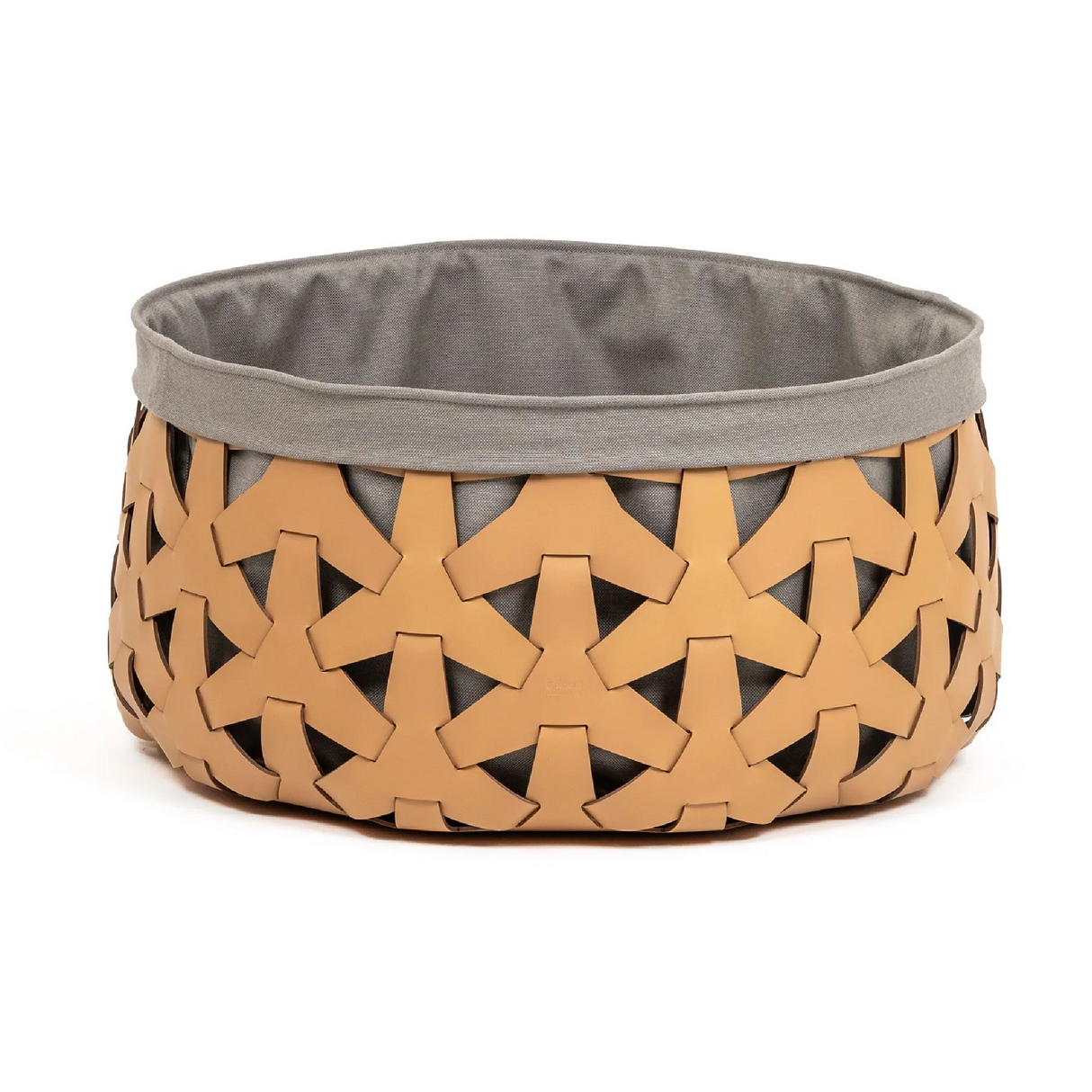   Woven Leather Round Basket L | Oroa.com
