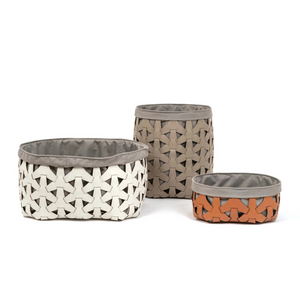   Woven Leather Square Basket | Oroa.com