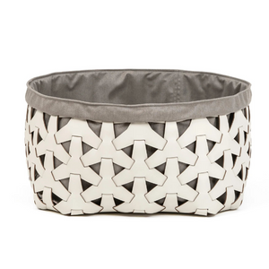   Woven Leather Square Basket | Oroa.com
