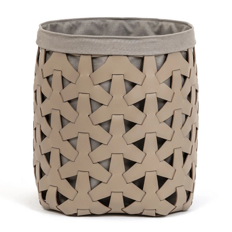   Woven Leather Tall Square Basket | Oroa.com