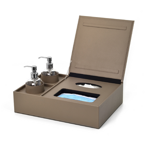   Leather Covered Sanitizing Set | Oroa.com