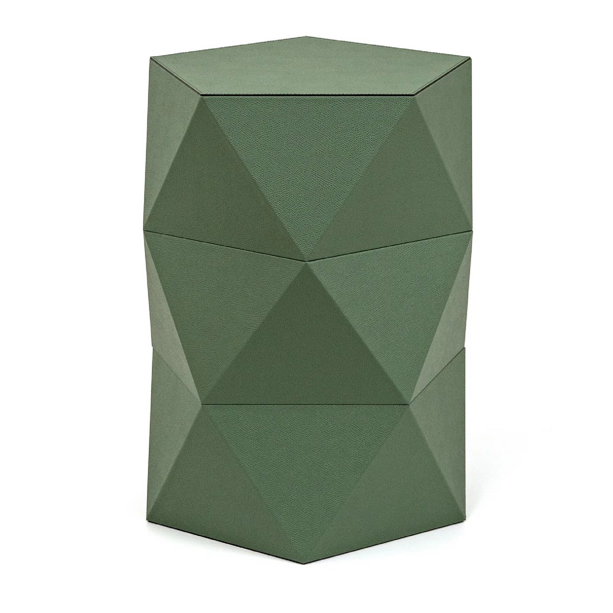   Leather Faceted Accent Stool | Oroa.com