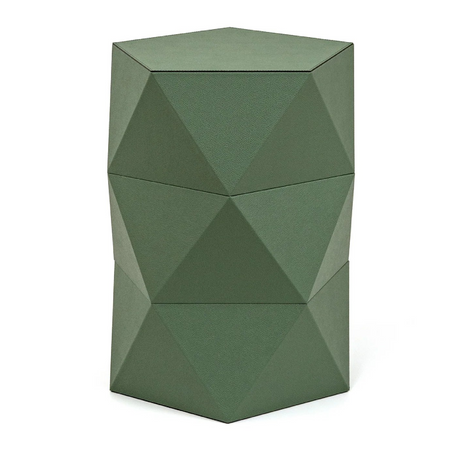   Leather Faceted Accent Stool | Oroa.com