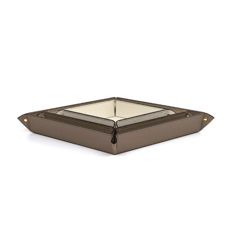   Square Studded Leather Trinket Tray | Oroa.com