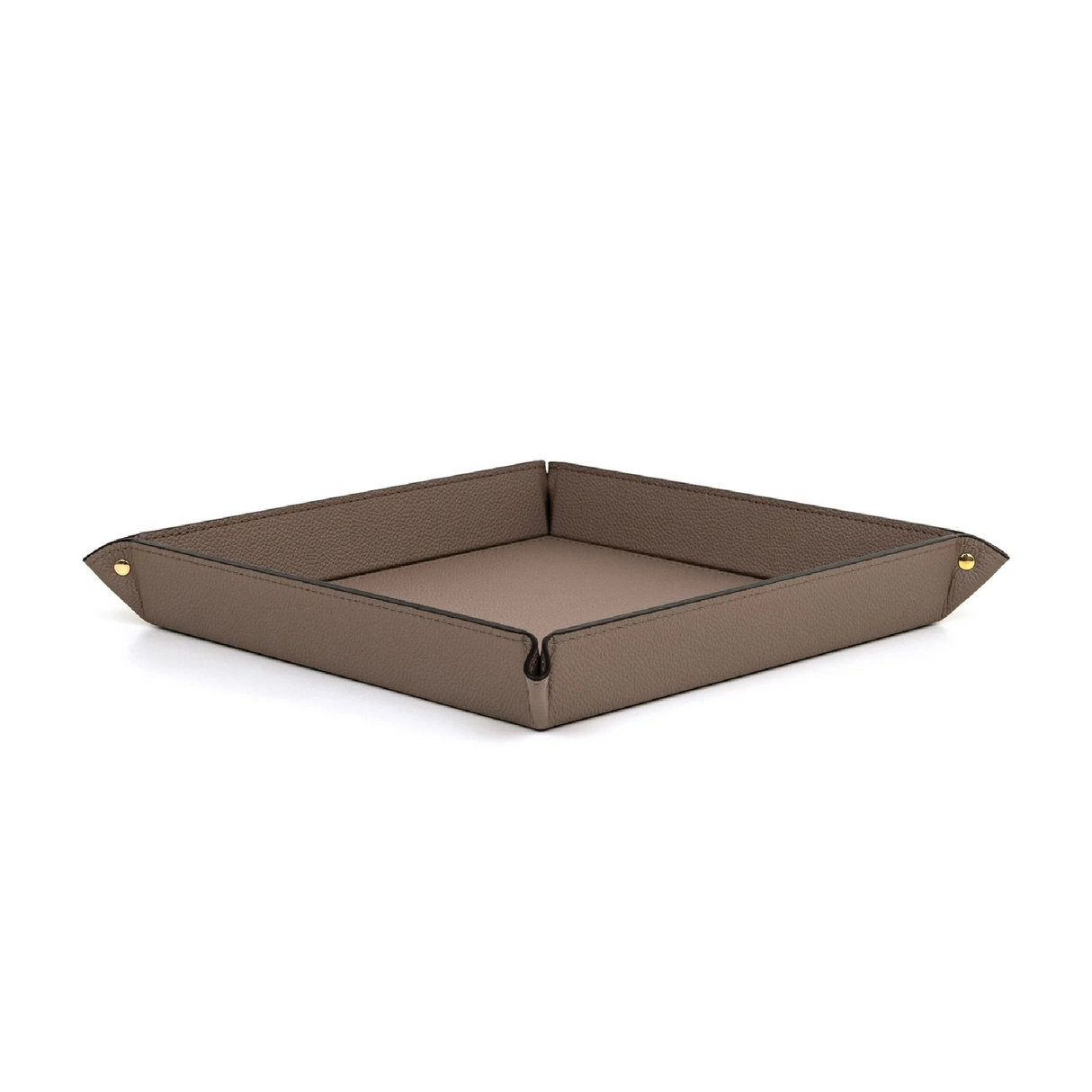   Square Studded Leather Trinket Tray | Oroa.com