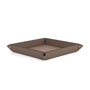   Square Studded Leather Trinket Tray | Oroa.com
