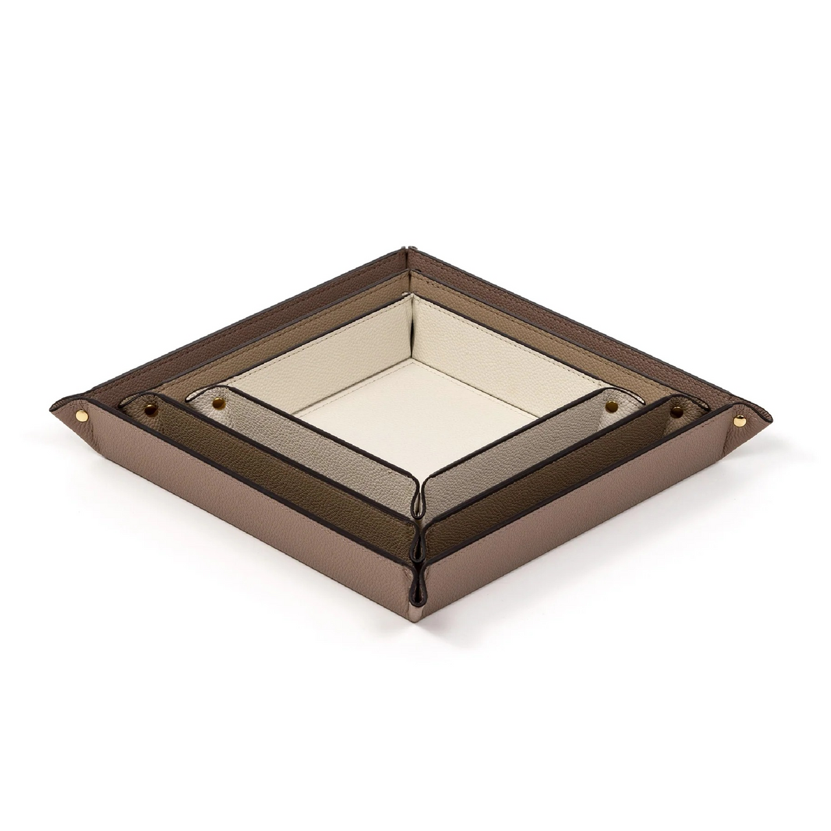   Square Studded Leather Trinket Tray | Oroa.com