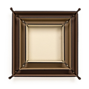   Square Studded Leather Trinket Tray | Oroa.com