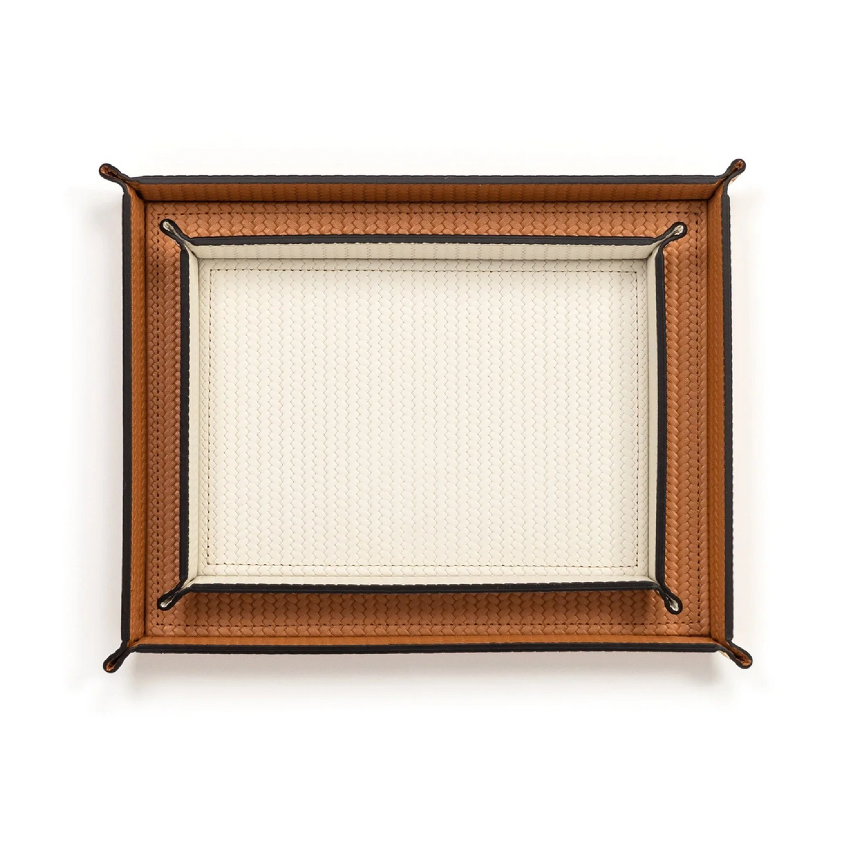   Rectangular Studded Leather Trinket Tray | Oroa.com
