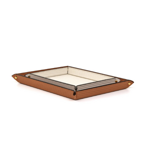   Rectangular Studded Leather Trinket Tray | Oroa.com