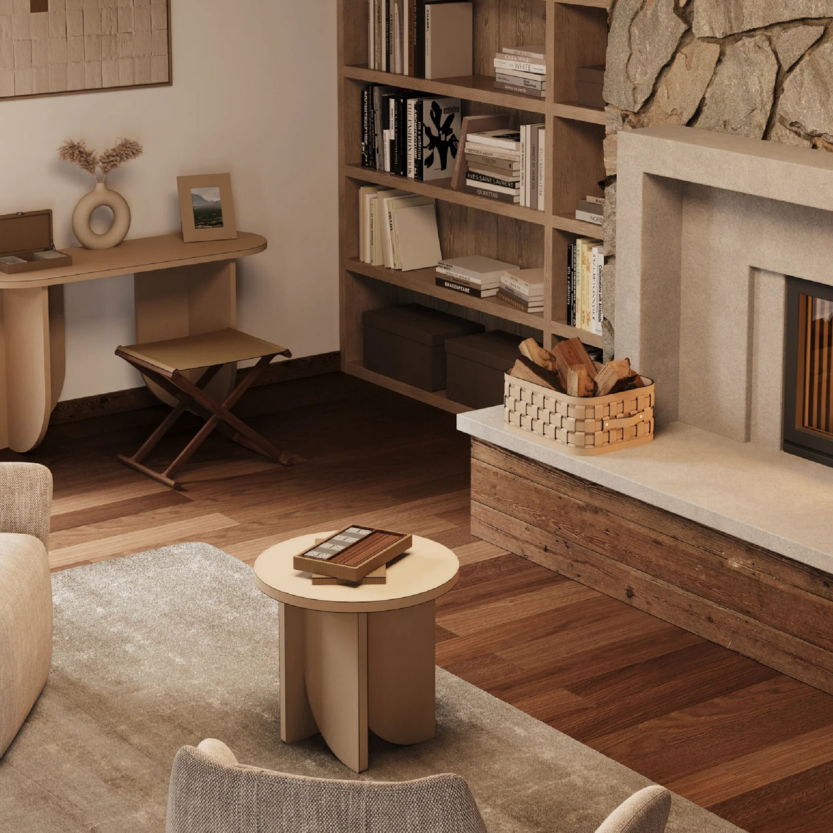   Leather Covered Side Table | Oroa.com