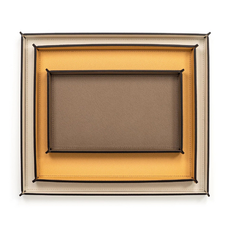   Rectangular Calfskin Leather Tray | Oroa.com