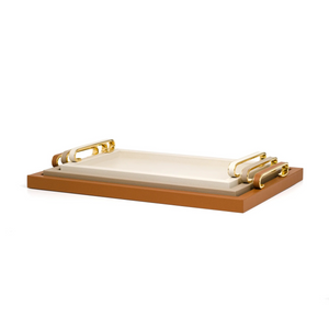  Leather Covered Wooden Tray | Oroa.com