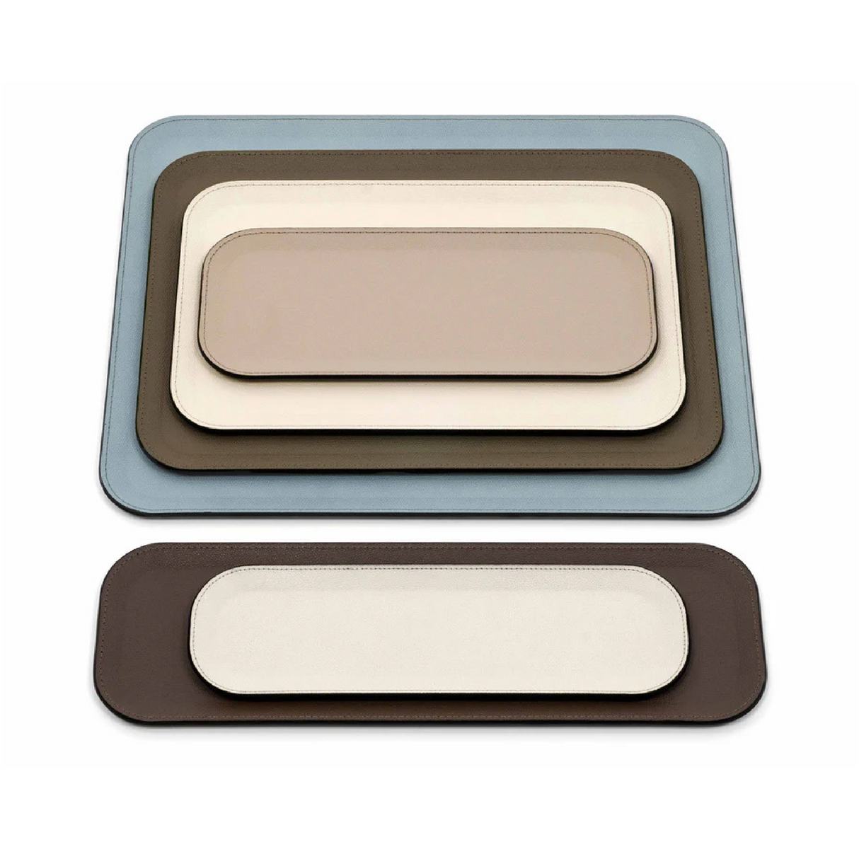   Rectangular Calf Leather Tray | Oroa.com