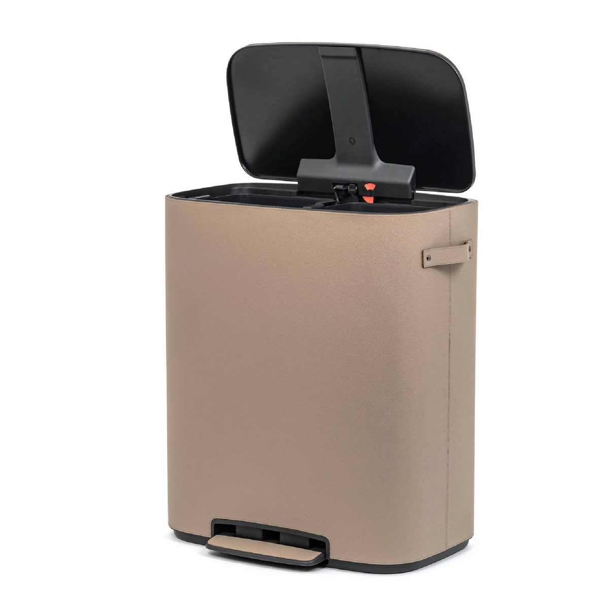   Leather Covered Tall Pedal Bin | Oroa.com