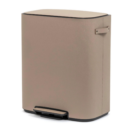   Leather Covered Tall Pedal Bin | Oroa.com