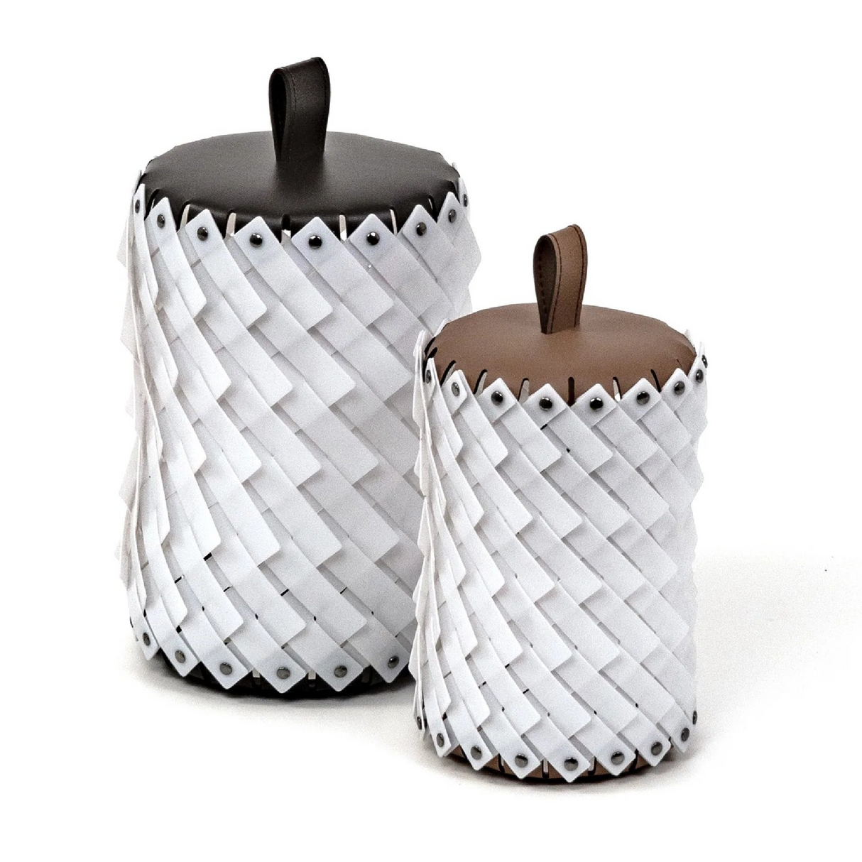   Woven Leather Table Lantern | Oroa.com
