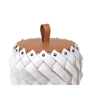   Woven Leather Floor Lantern | Oroa.com
