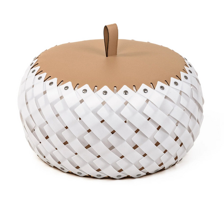   Woven Leather Floor Lantern | Oroa.com