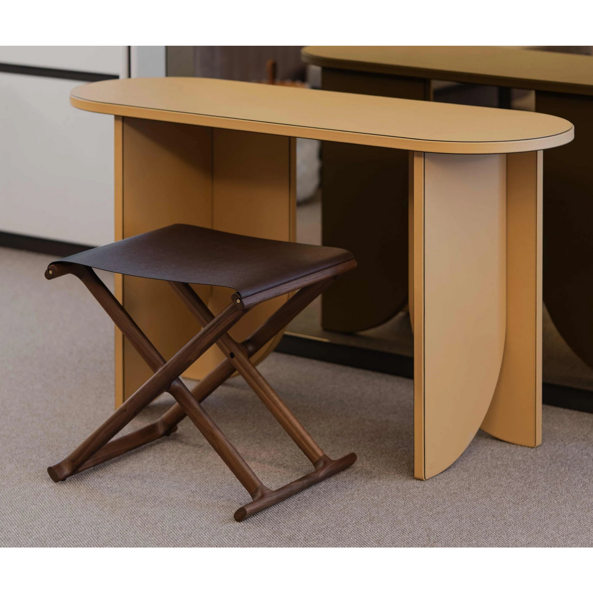   Outdoor Solid Walnut Folding Stool | Oroa.com