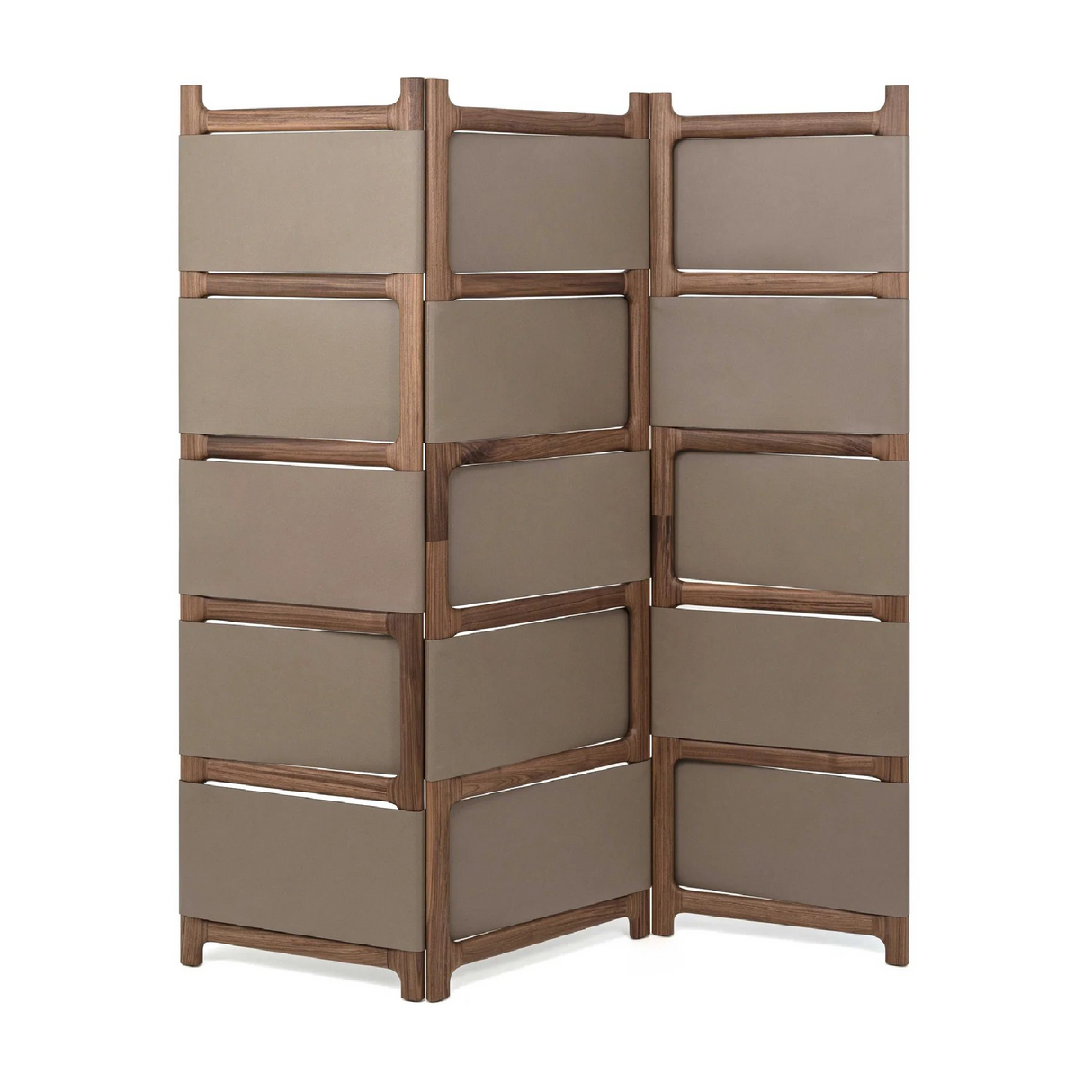   Wood Framed Leather Room Divider | Oroa.com