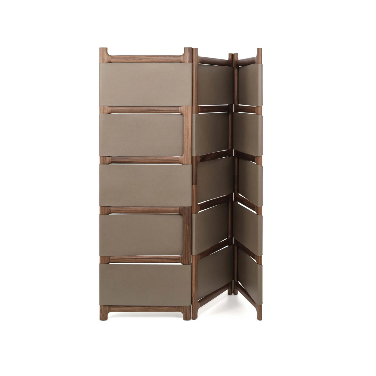   Wood Framed Leather Room Divider | Oroa.com