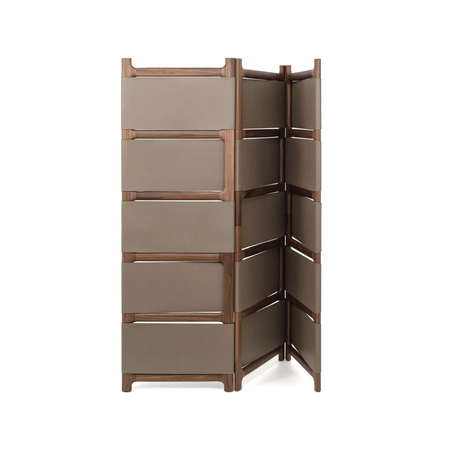   Wood Framed Leather Room Divider | Oroa.com