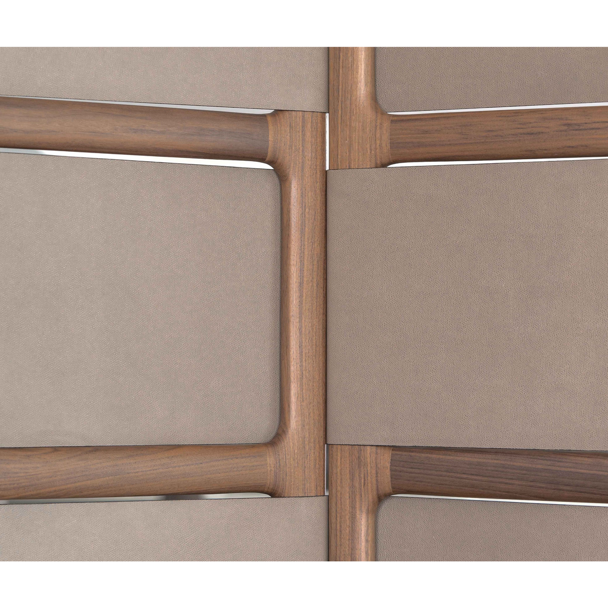   Wood Framed Leather Room Divider | Oroa.com